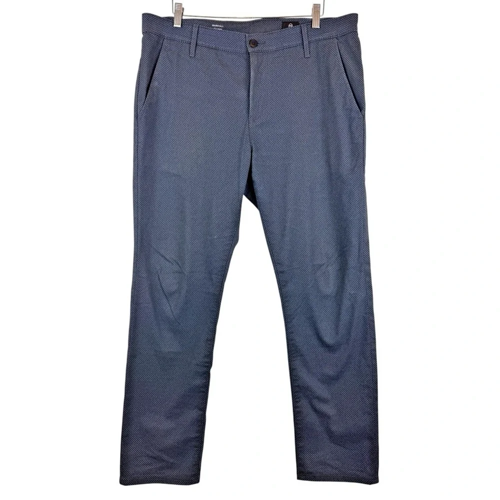 AG Adriano Godschmeid Marshall Modern Slim Trouser Chino 36/33 Blue Check